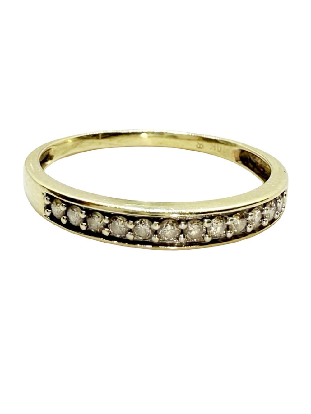 14K Gold Diamond Channel Band - Women Jewelry Ring!